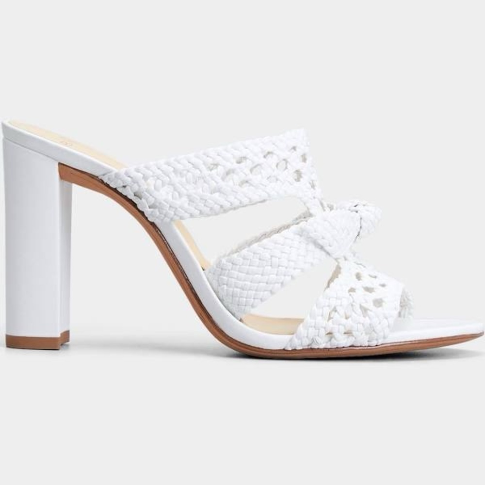 Alexandre Birman White Braided Leather High Heel Sandals